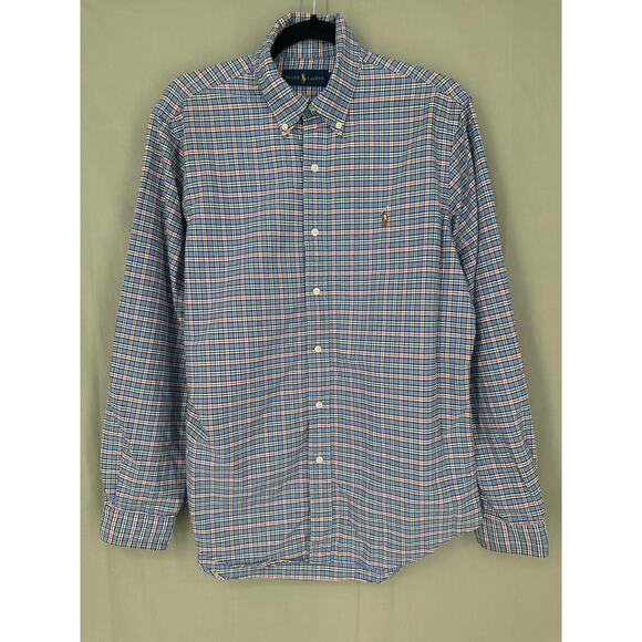 Ralph Lauren Other - Ralph Lauren Shirt Mens Medium Blue Plaid Button Down Pony Long Sleeve Cotton